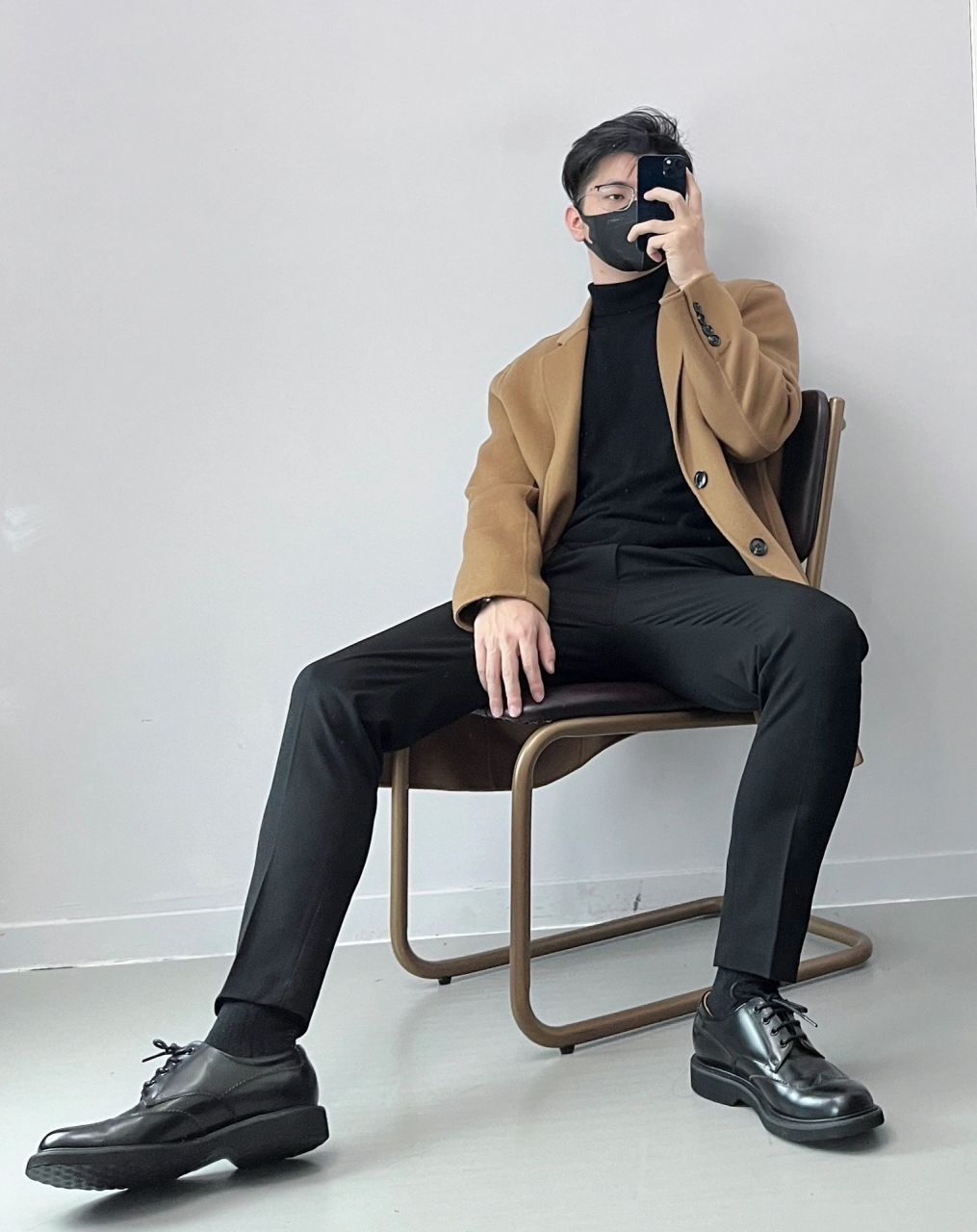 轻熟绅士look 温柔韩系欧巴穿搭 驼色系的大衣一直是我衣橱里的常驻