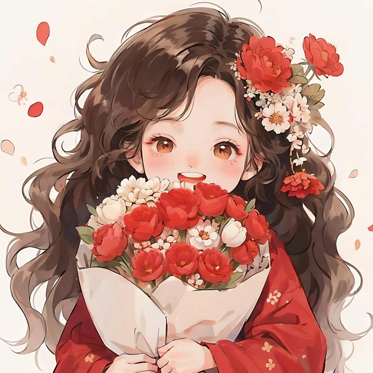愿你的生活像红玫瑰花一样热情似火!#女生头像