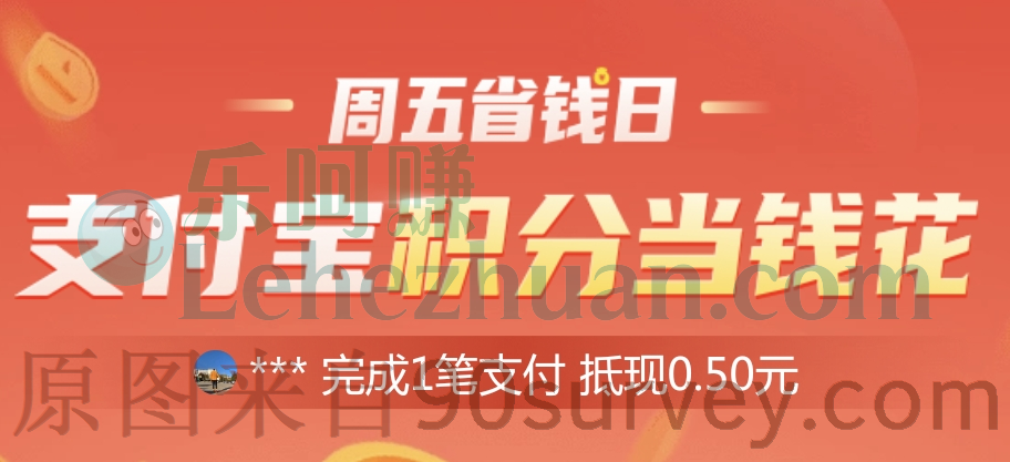 2022支付宝周五省钱日积分抵现金活动
