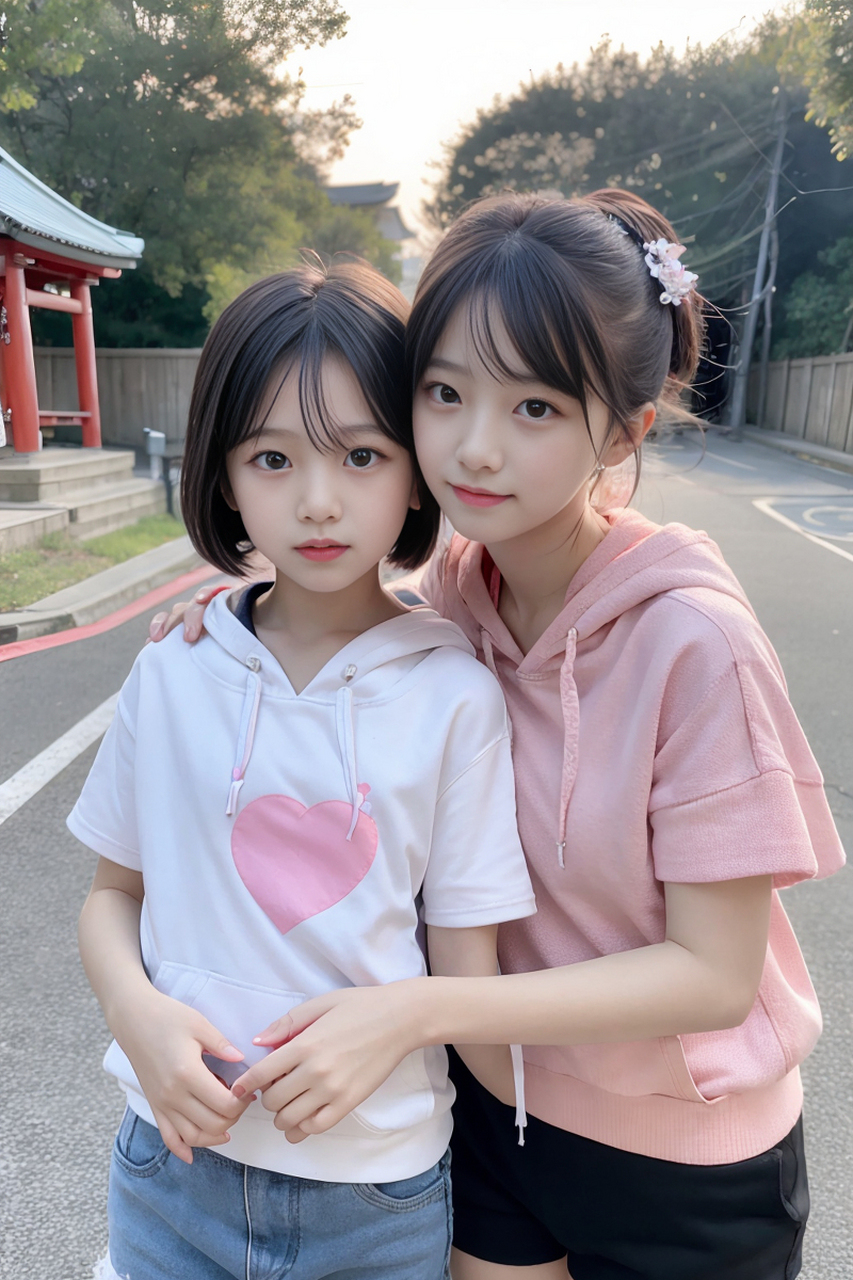 ai绘画 可爱小姐妹