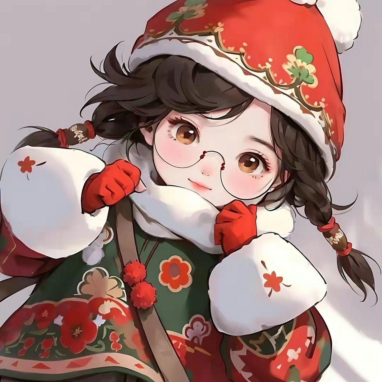 头像分享,穿着厚厚的棉袄的小女孩,好可爱