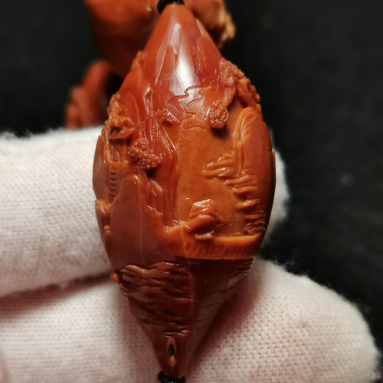 橄榄核雕梅林大榄风景山水手工艺品