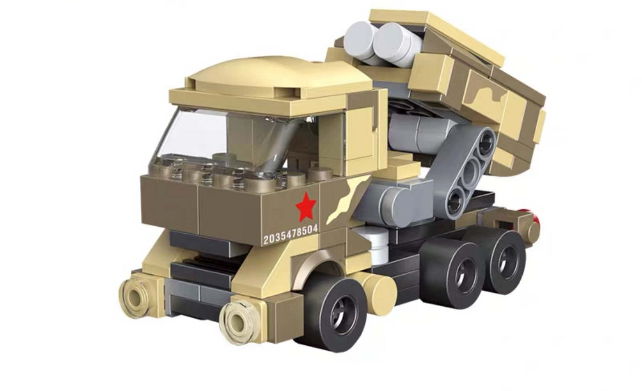 积木玩具儿童益智力拼装回力汽车男孩小颗粒坦克导弹车拼图!