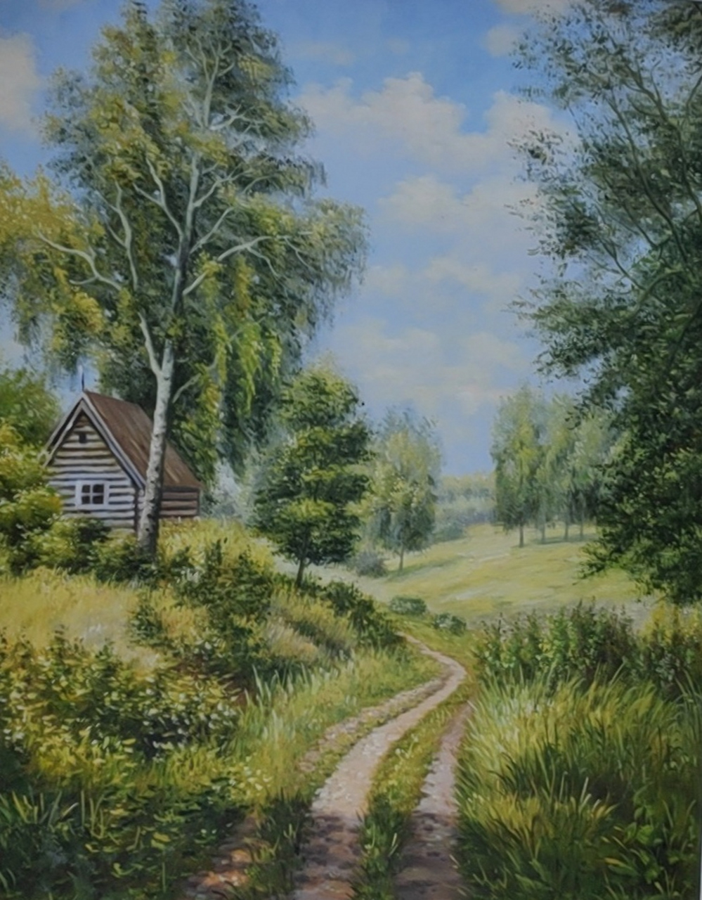 俄罗斯油画大师作品欣赏《乡间小路》