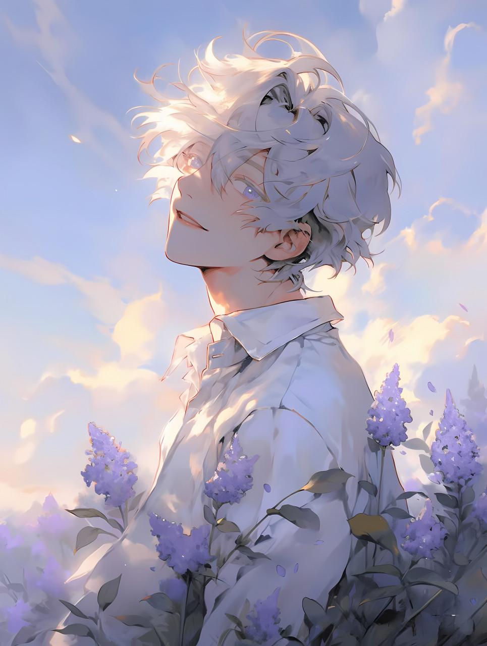紫色薰衣草少年 #二次元# #ai绘画# #ai共创计划