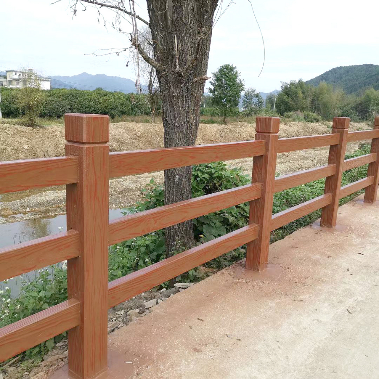 惠州水泥护栏仿木栏杆