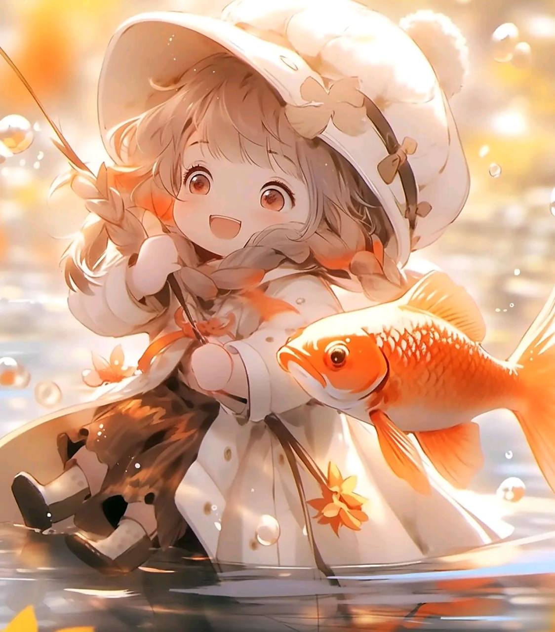 锦鲤女孩头像,锦鲤翻身,愿你一生好运!#头像# #微信头像