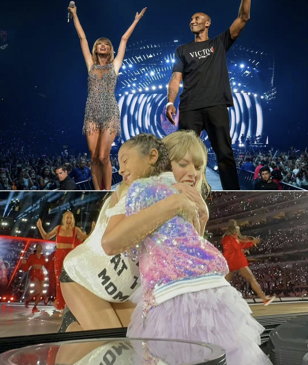 霉霉拥抱科比小女儿