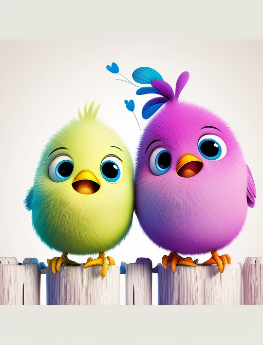一对可爱的小鸟头像壁纸背景图多张精选