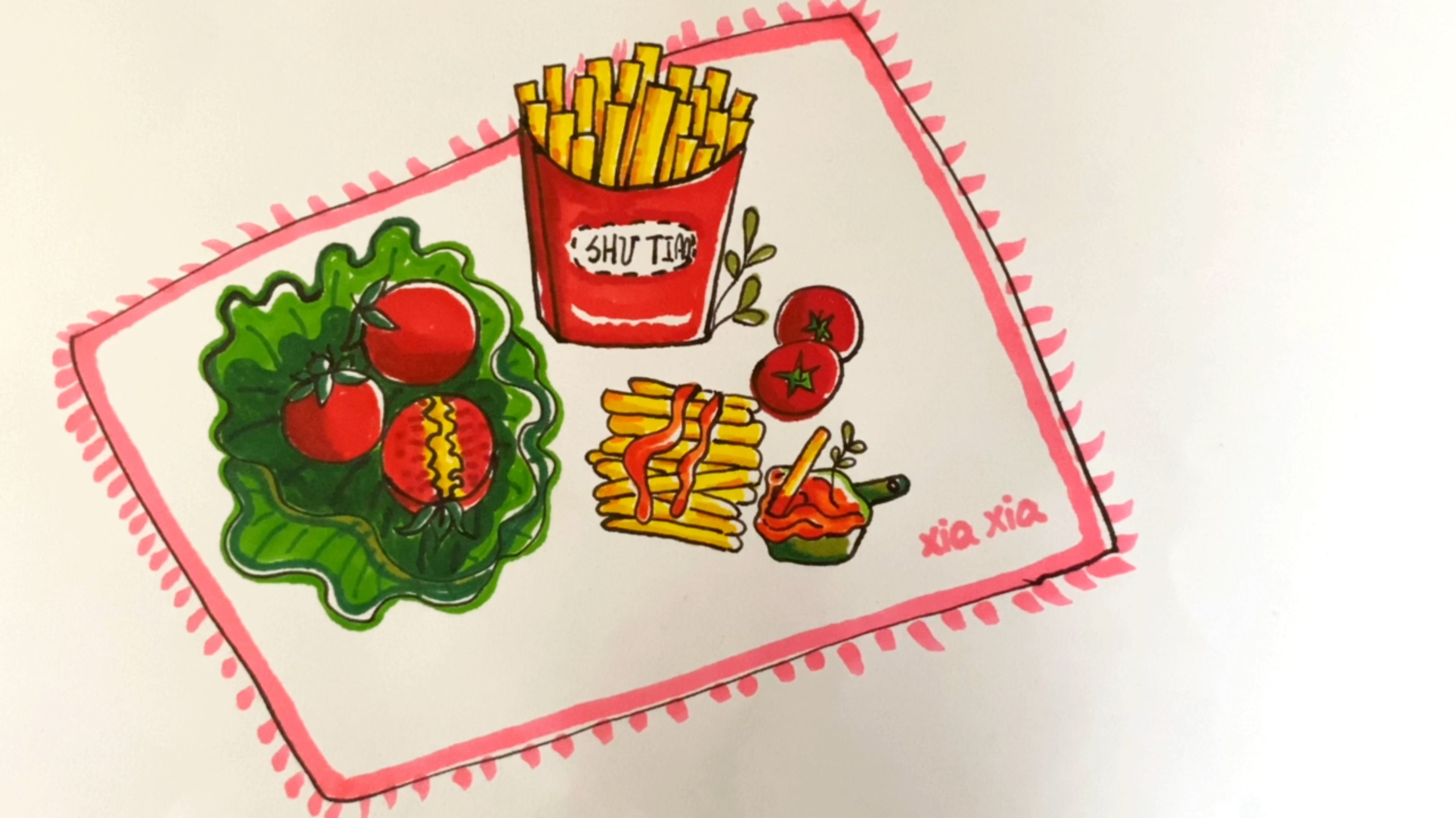 简笔画薯条的简单绘画
