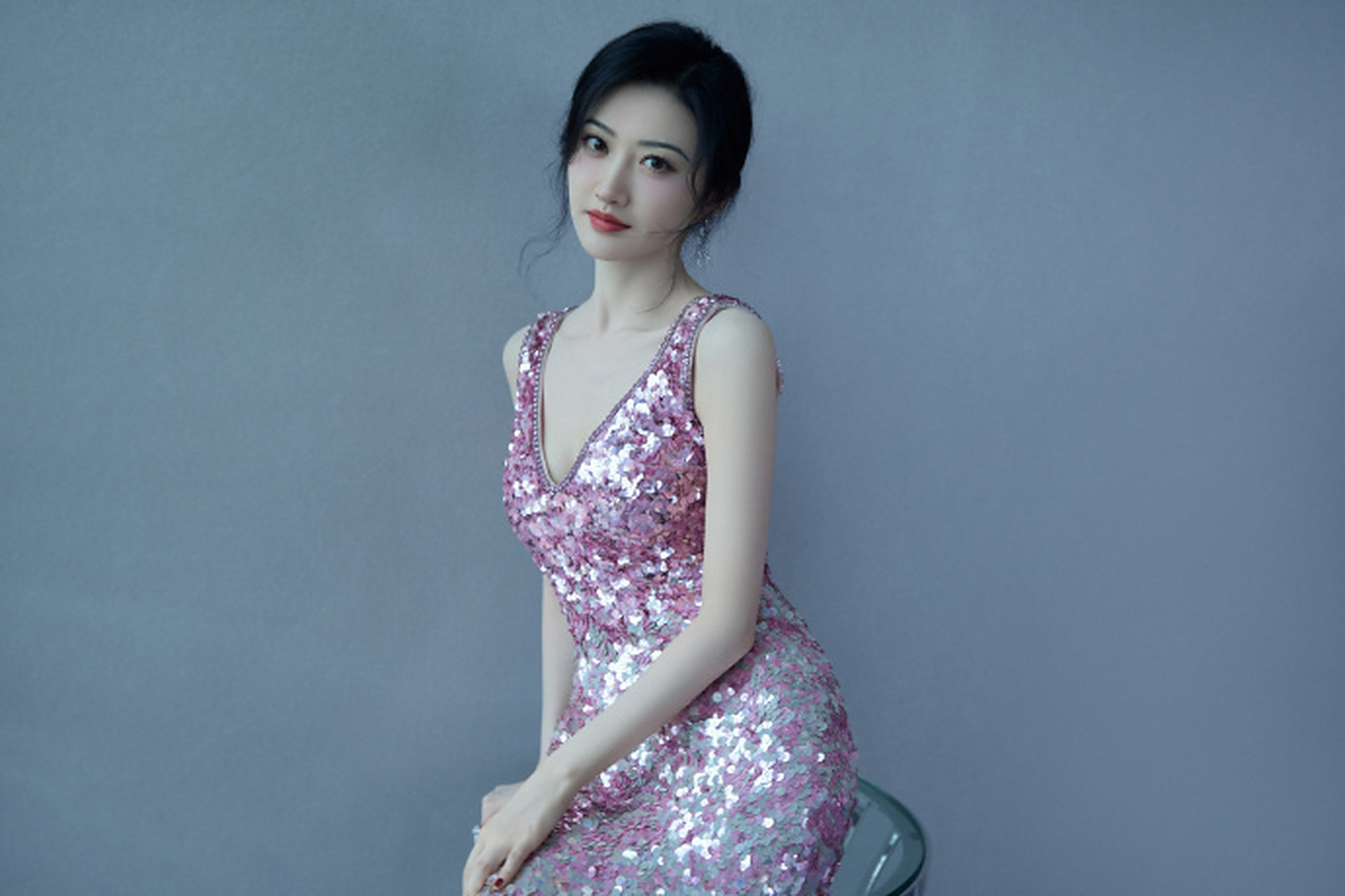 漂亮的她08景甜jennypackham清甜亮片礼服|||929292 景甜身着