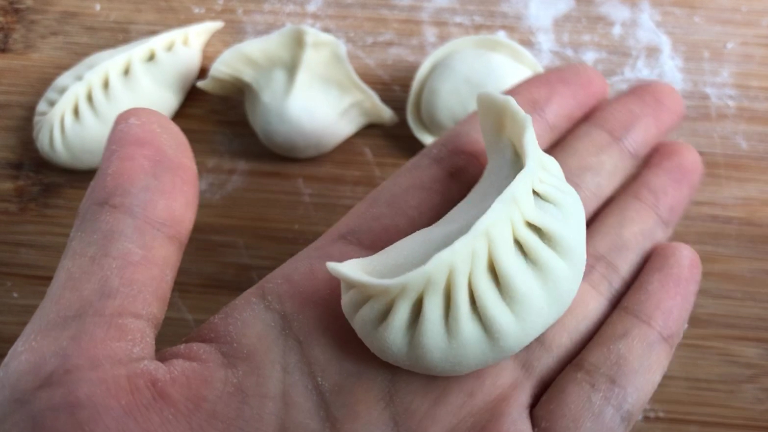 4款经典饺子包法,柳叶饺,大肚饺,元宝饺,月牙饺,适合新手