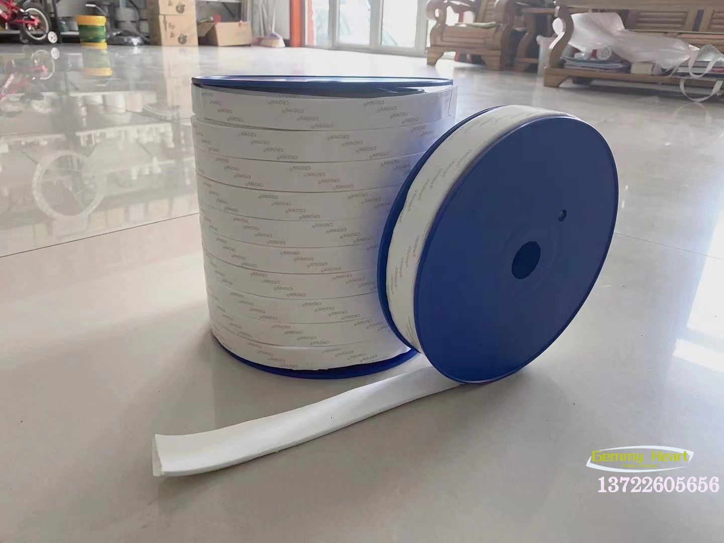 四氟弹性带膨体背胶密封条自粘法兰软胶条全新料四氟乙烯带耐高温