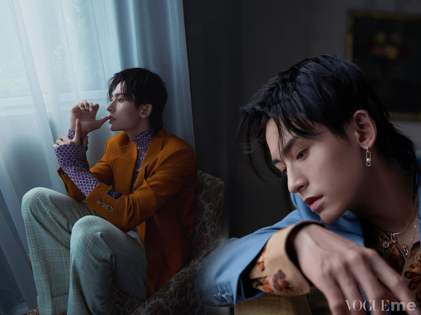 张哲瀚 vogueme六月刊封面大片,各式西服搭配珍珠配饰,精致时尚