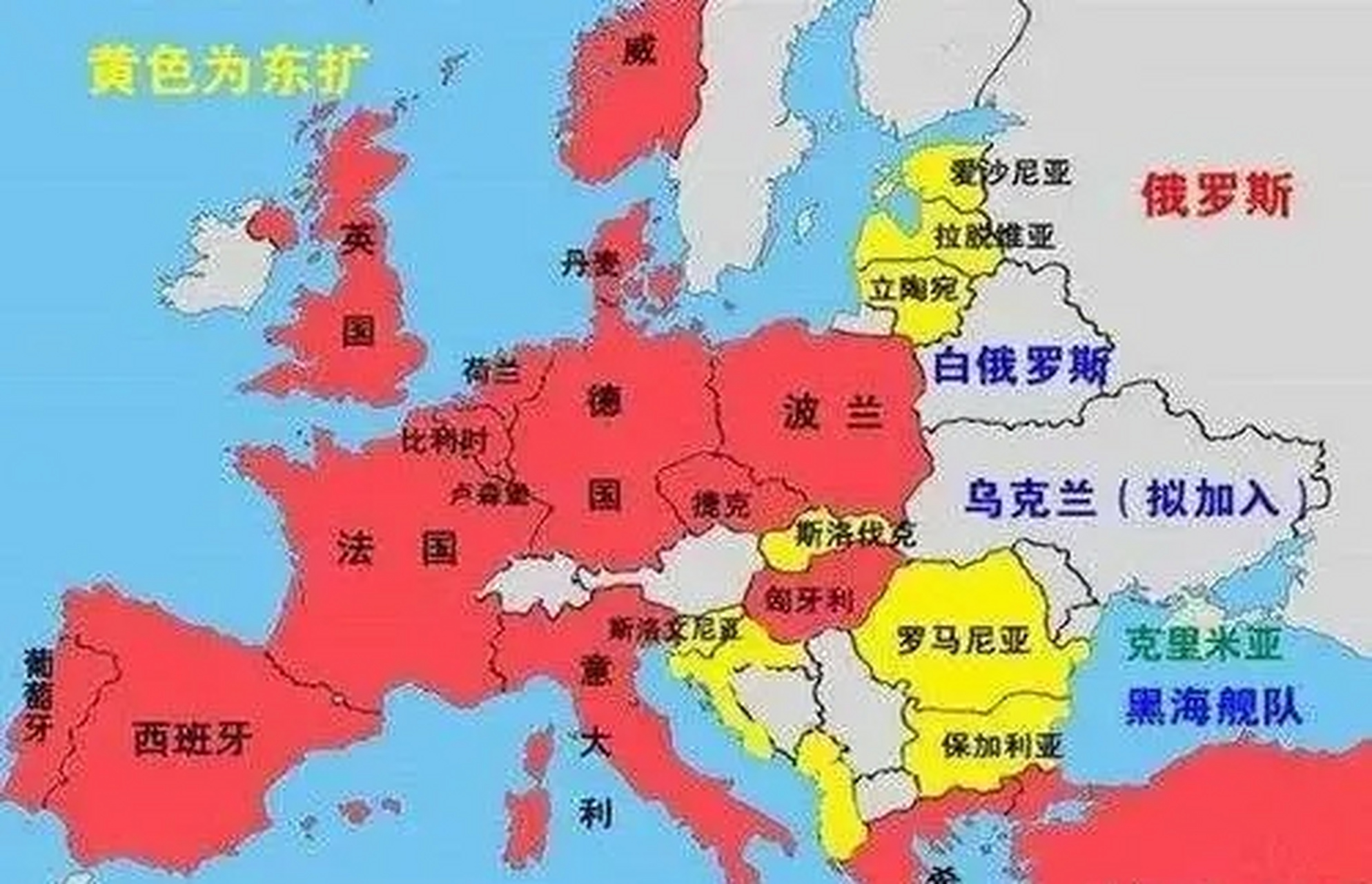 北约一直向东扩张,不断压缩俄罗斯的生存发展空间.