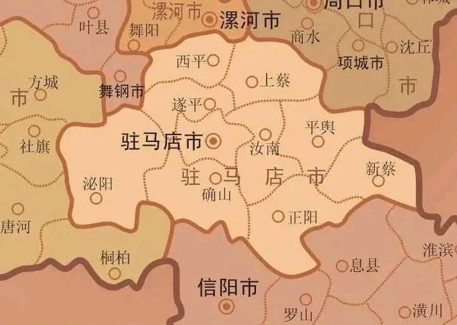 驻马店分布图图片