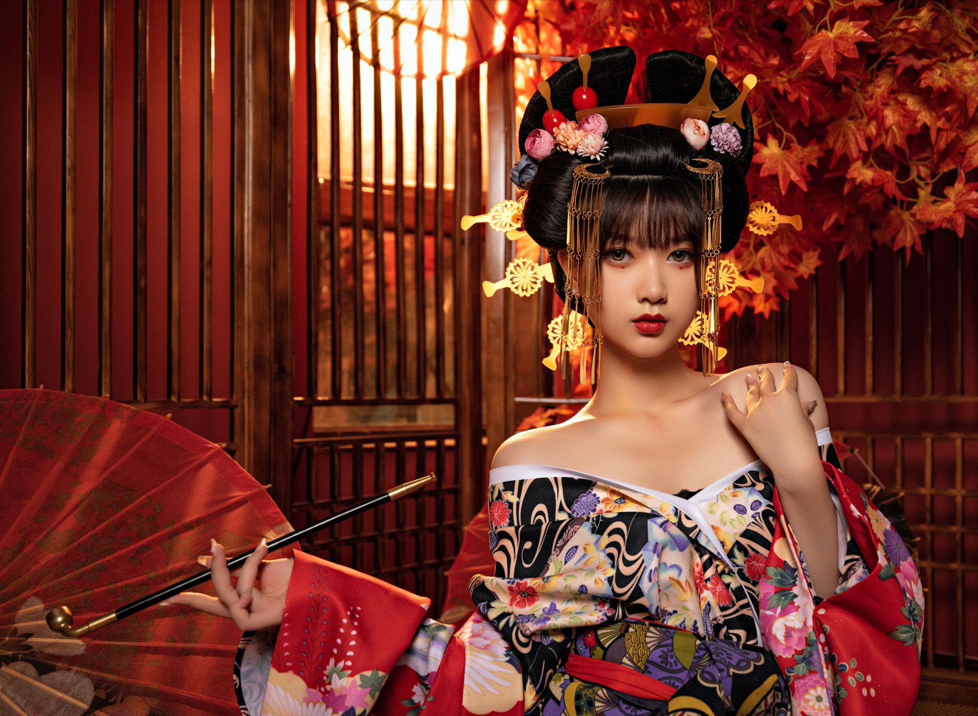 这位和服花魁很美吧,你可别一不小心爱上coser小姐姐咯