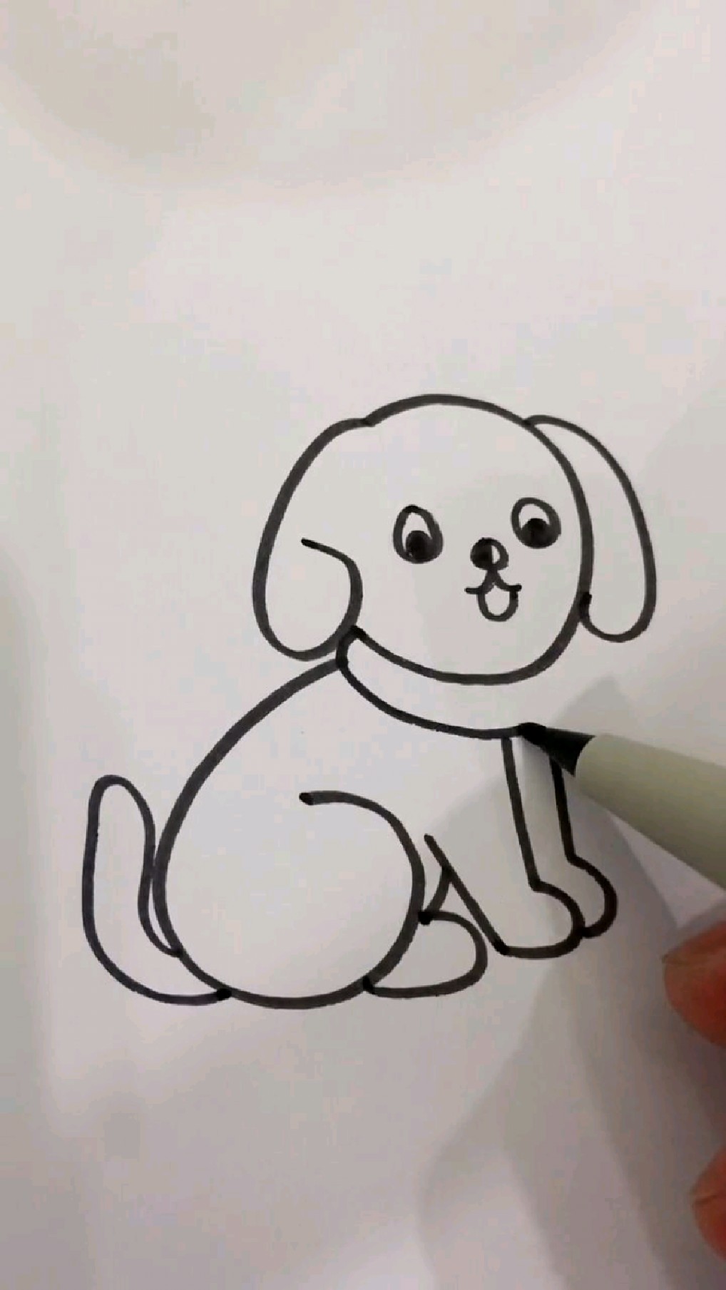 数字6教你简笔画小狗狗