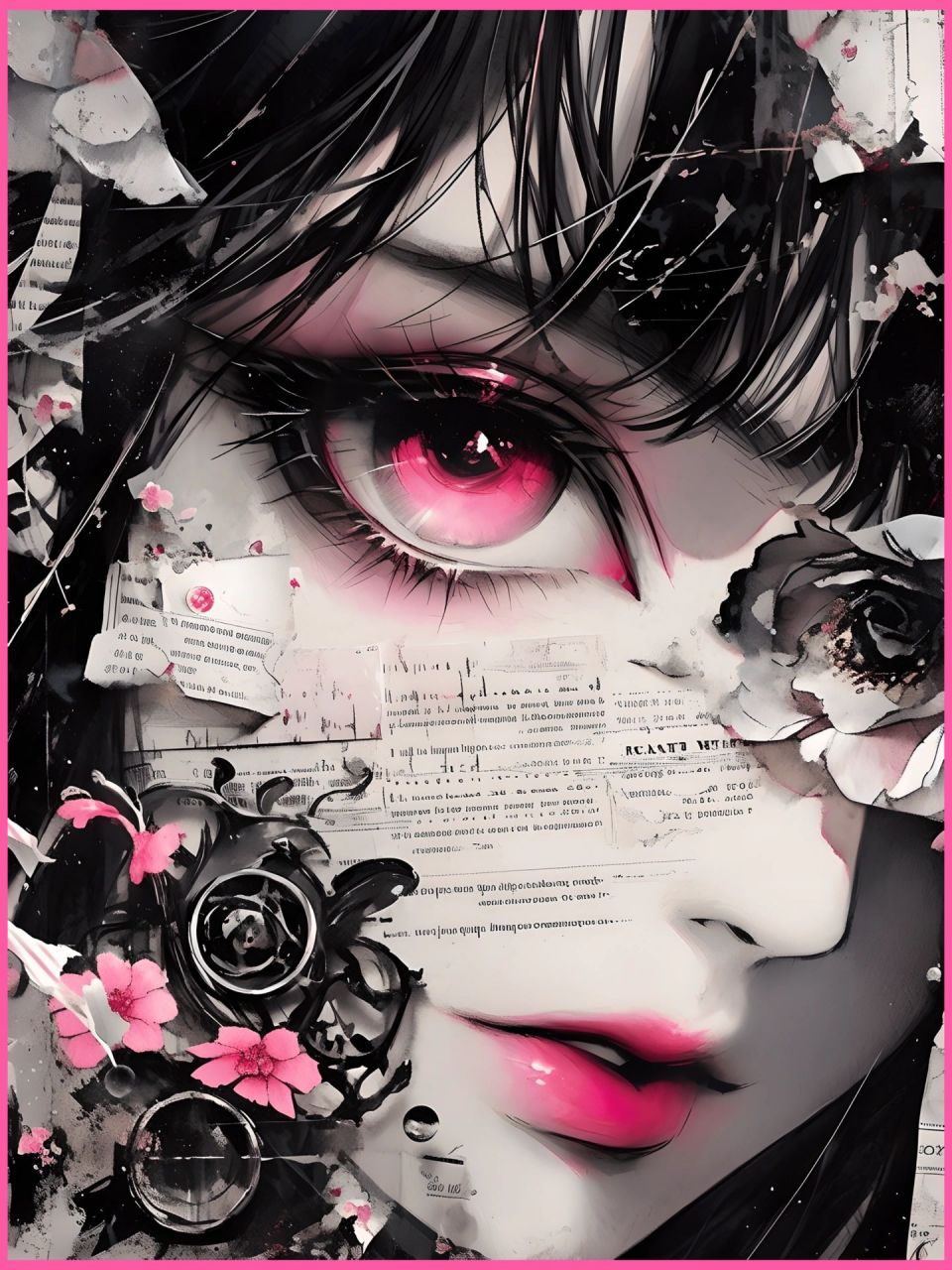 破碎的梦|美瞳与旧报纸融合之美-眼睛特写