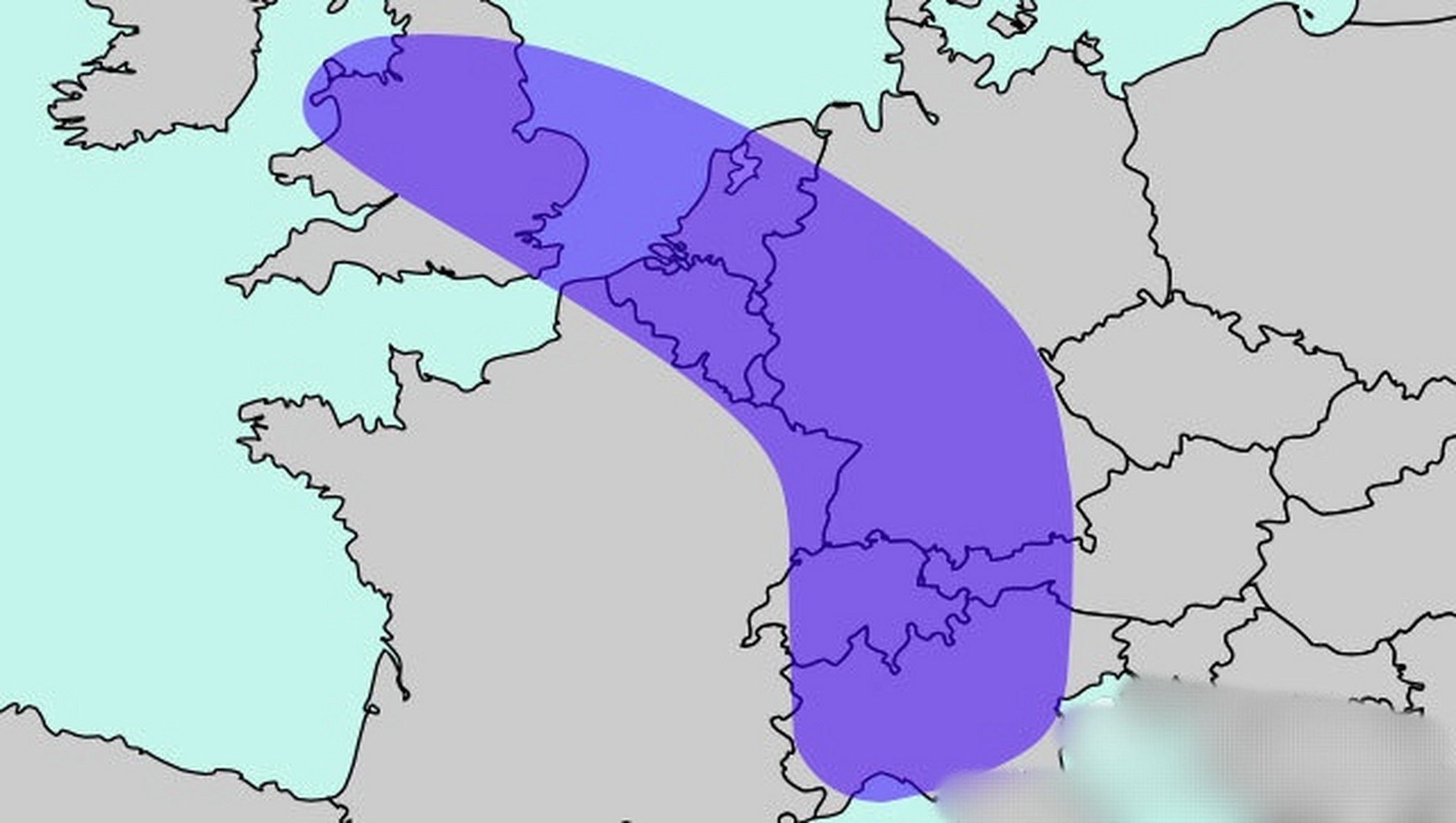蓝香蕉地带:1989年,法国地理学家布吕内提出了"蓝香蕉"的概念,指从
