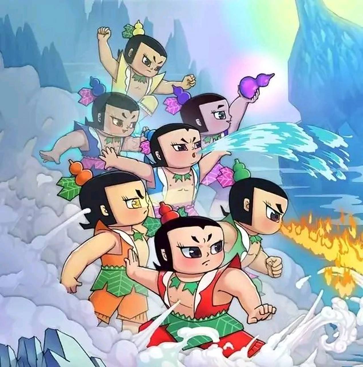 七个葫芦排成一队"爬"上墙,瞬间想起一首歌,葫芦娃,葫芦娃,一根藤上