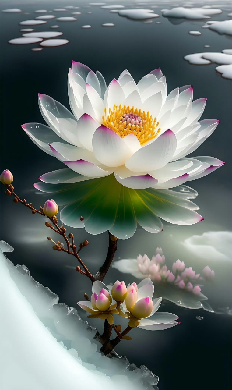 "天山雪莲冰清幽香壁纸"