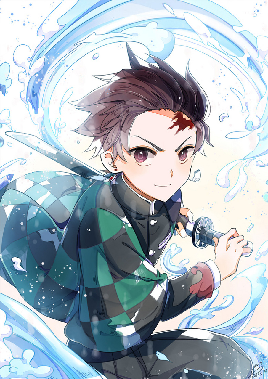 鬼灭之刃# 灶门炭治郎精美壁纸插画#壁纸# #动漫插画欣赏