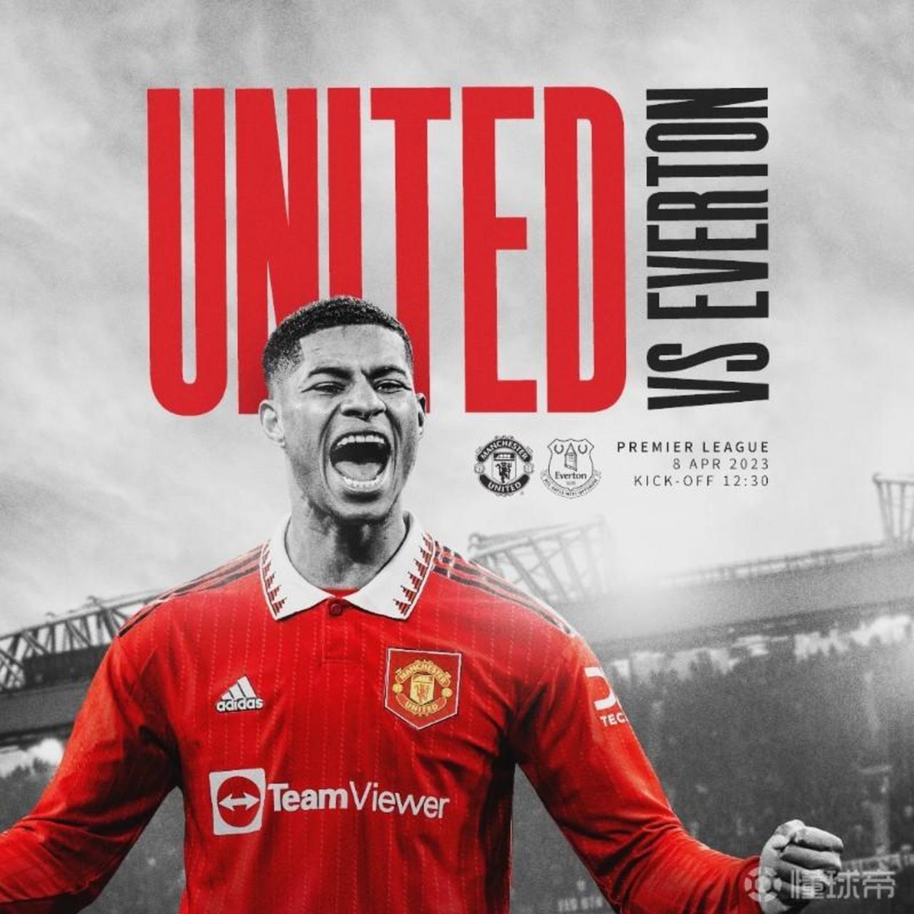 力争三杀,曼联发布战埃弗顿海报:拉什福德单人出镜 英超第30轮,曼联将