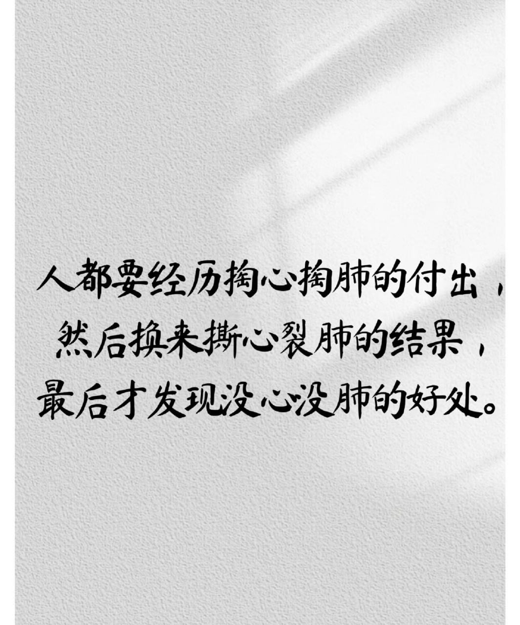 然后换来撕心裂肺的结果 最后才发现没心没肺的好处
