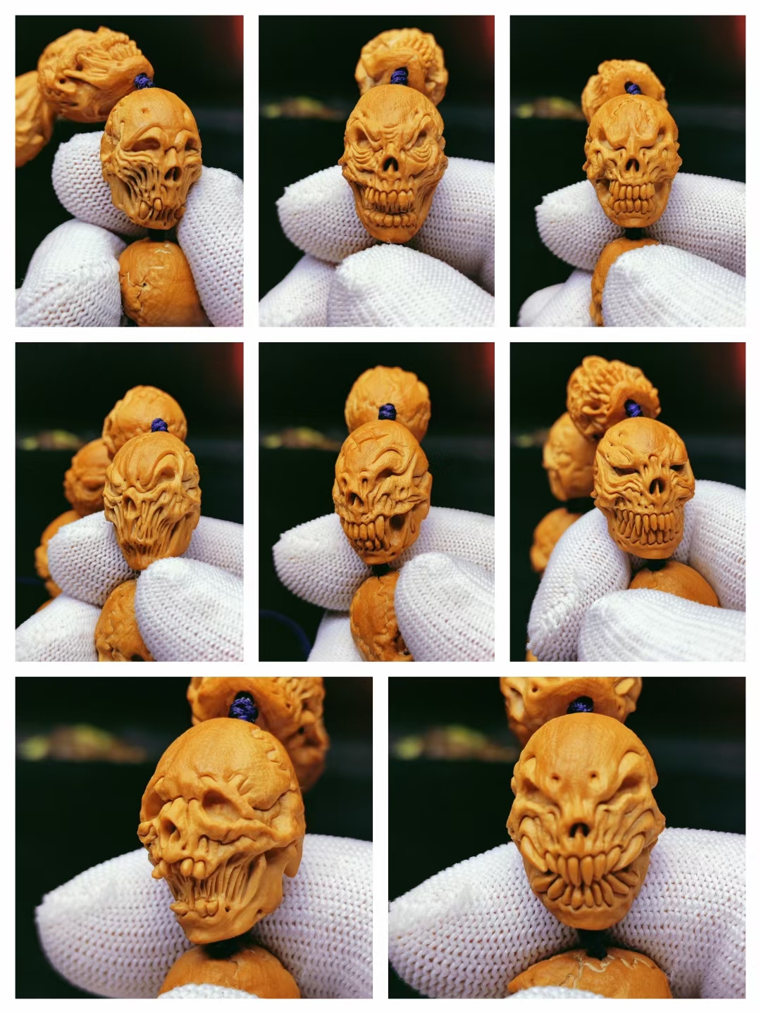 橄榄核雕刻骷髅头