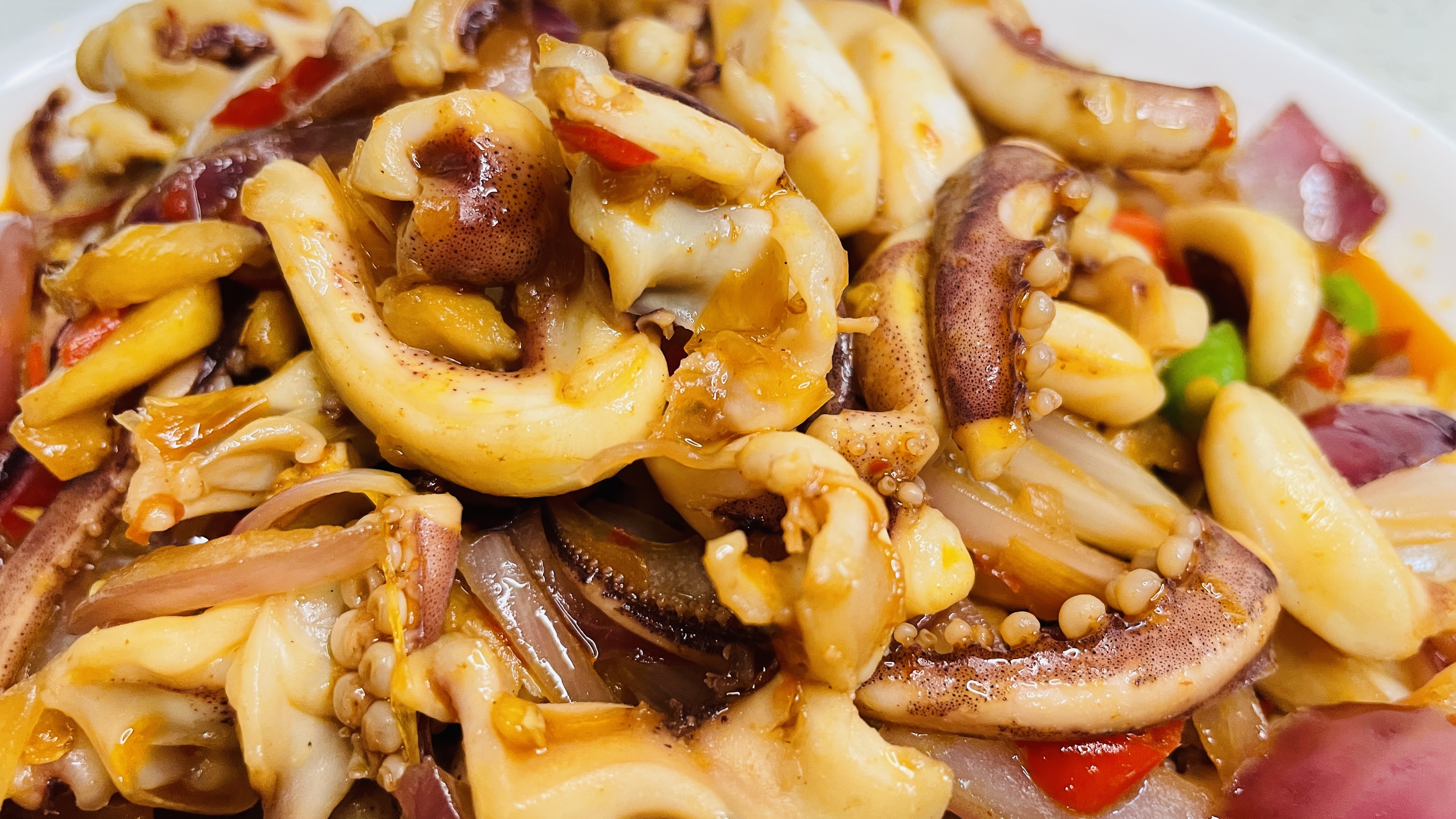 爆炒鱿鱼丝香辣好吃,在家也能做出饭馆味,方法简单,get