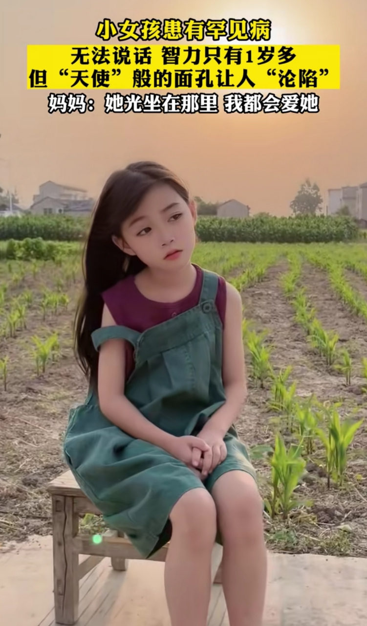 小女孩患有罕见病 无法说话 智力只有1岁多 1"天使" 般的面孔让人"沦
