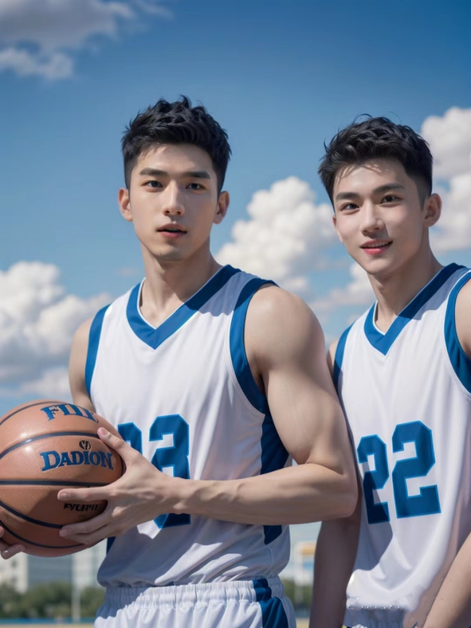 篮球场上两大帅哥,颜值比拼谁赢了?#颜值