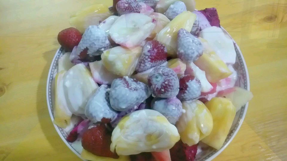 冰凉水果沙拉,终于可以大口大口吃还不长胖,太幸福了