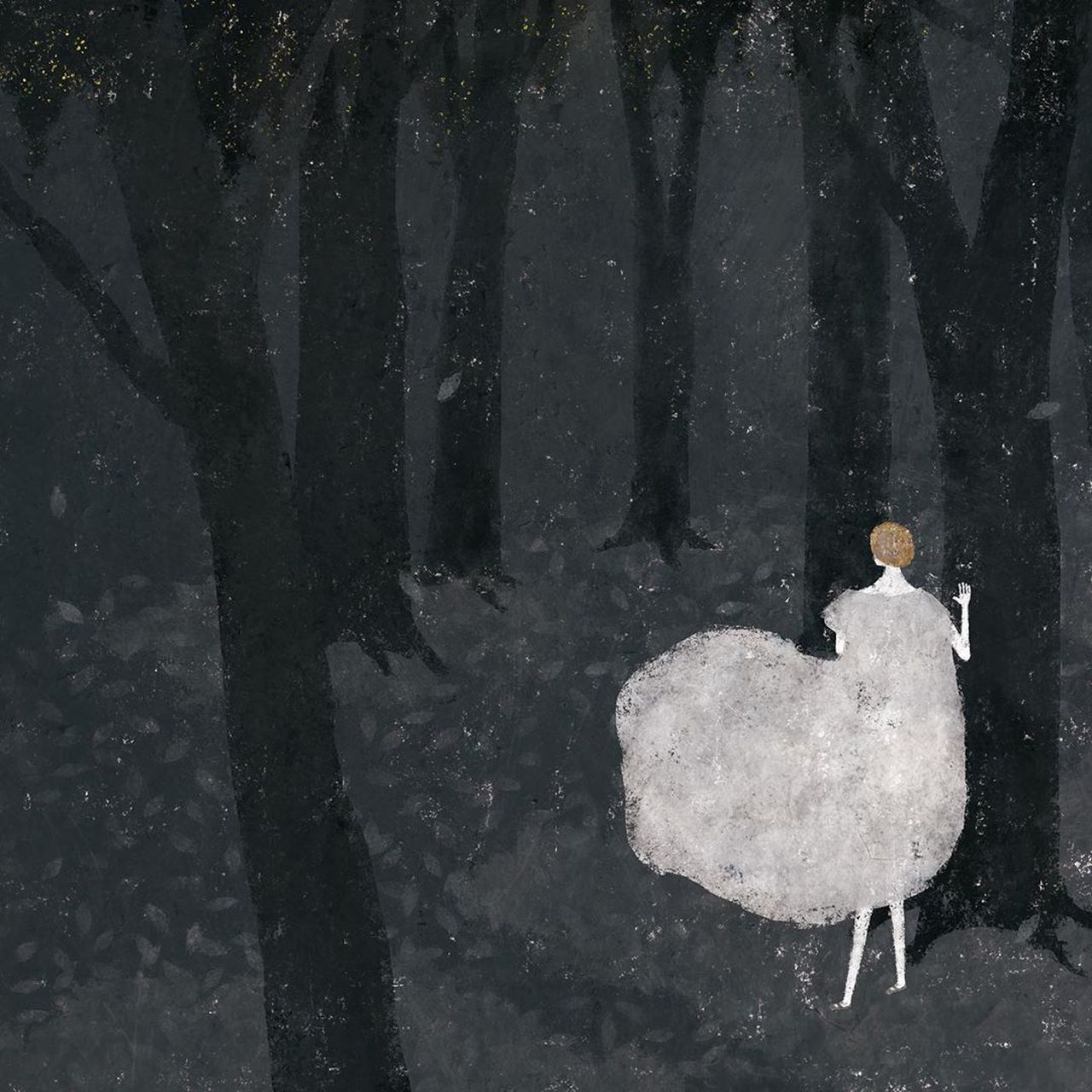 无彩色系配色插画作品 by akira kusaka ​​​ #绘画欣赏