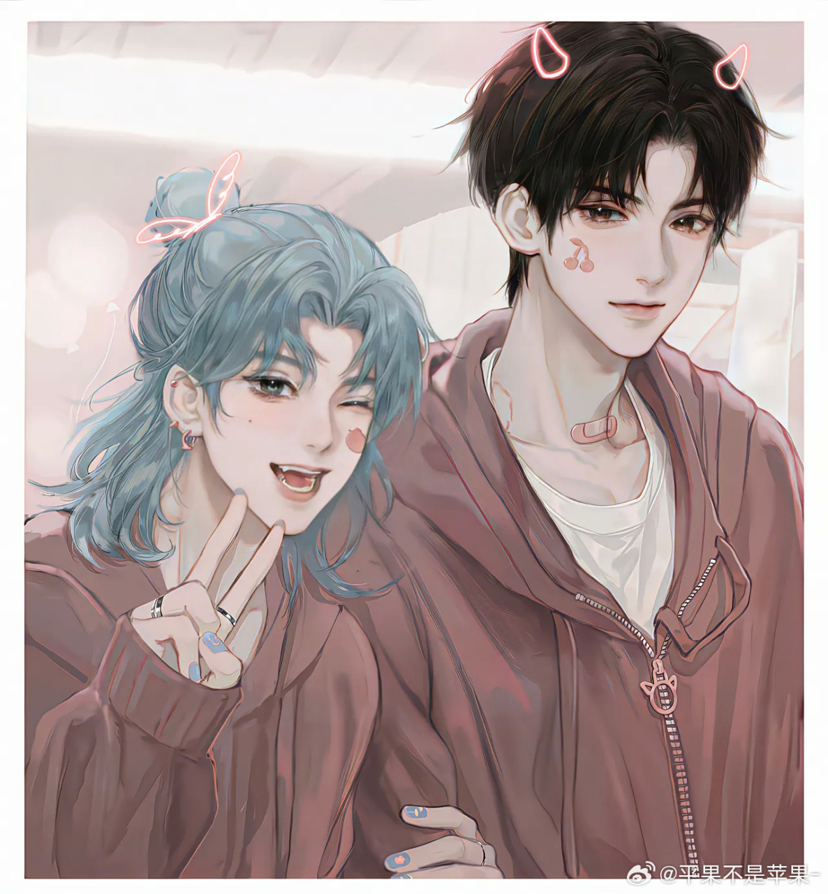 188男团# #附加遗产# 洛温九宫格[心]小辉哥发色成迷[三哈] #corrptt