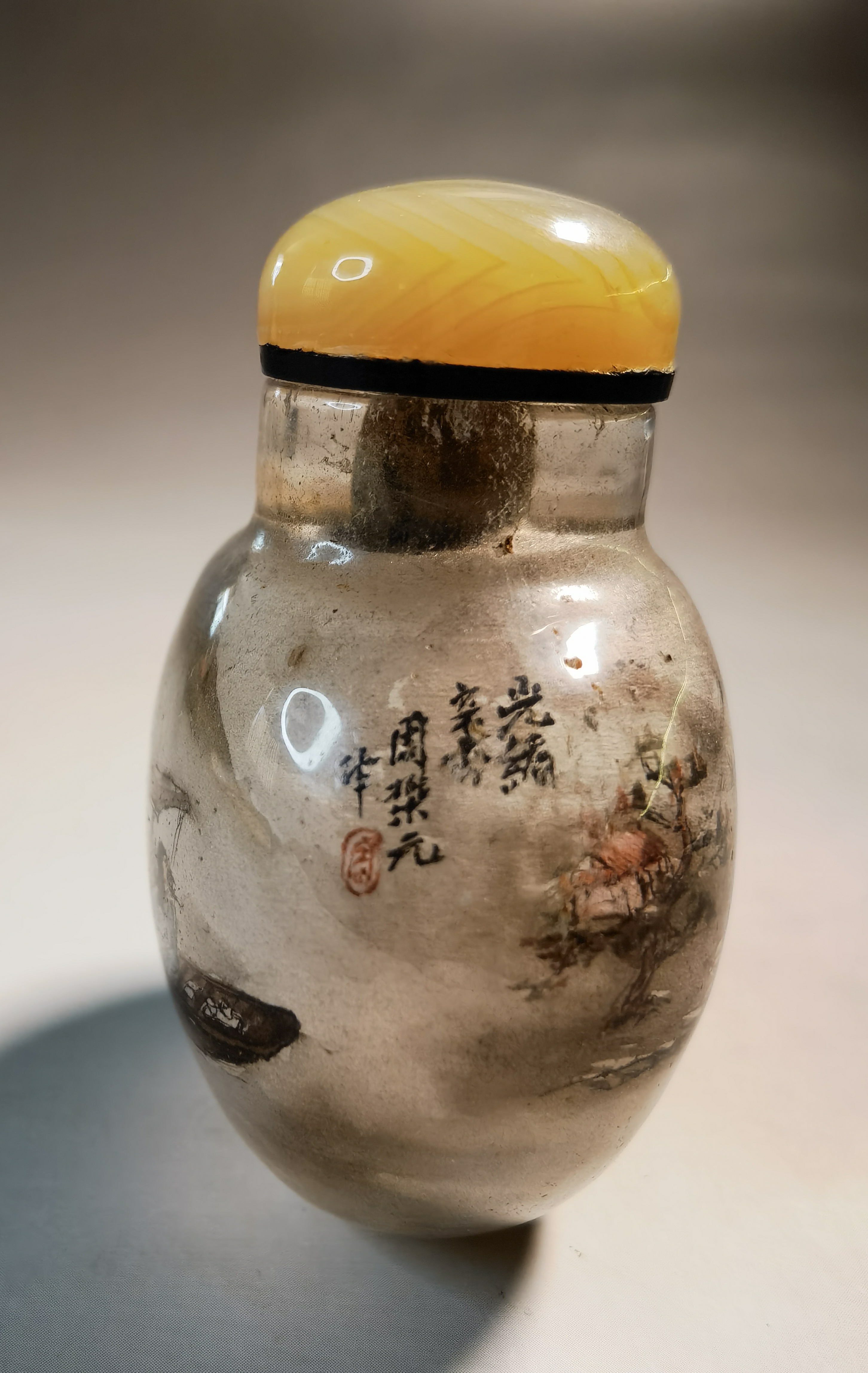 光绪周乐元水晶人物故事内画鼻烟壶