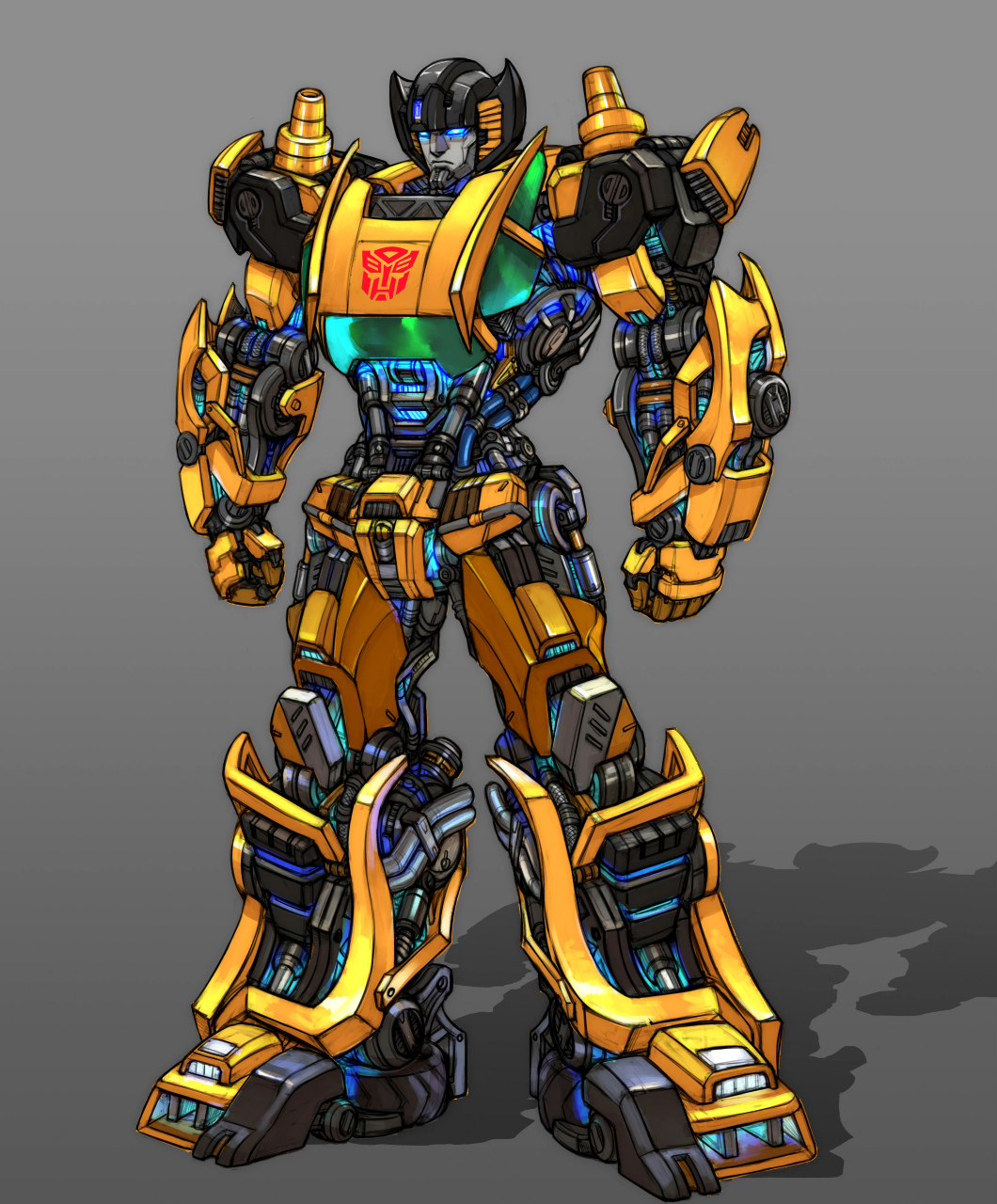 一组别样风格的变形金刚角色插画,有外传的影子,by 红马羊.