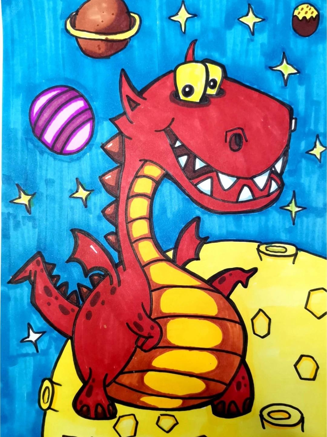画恐龙一等奖儿童画图片