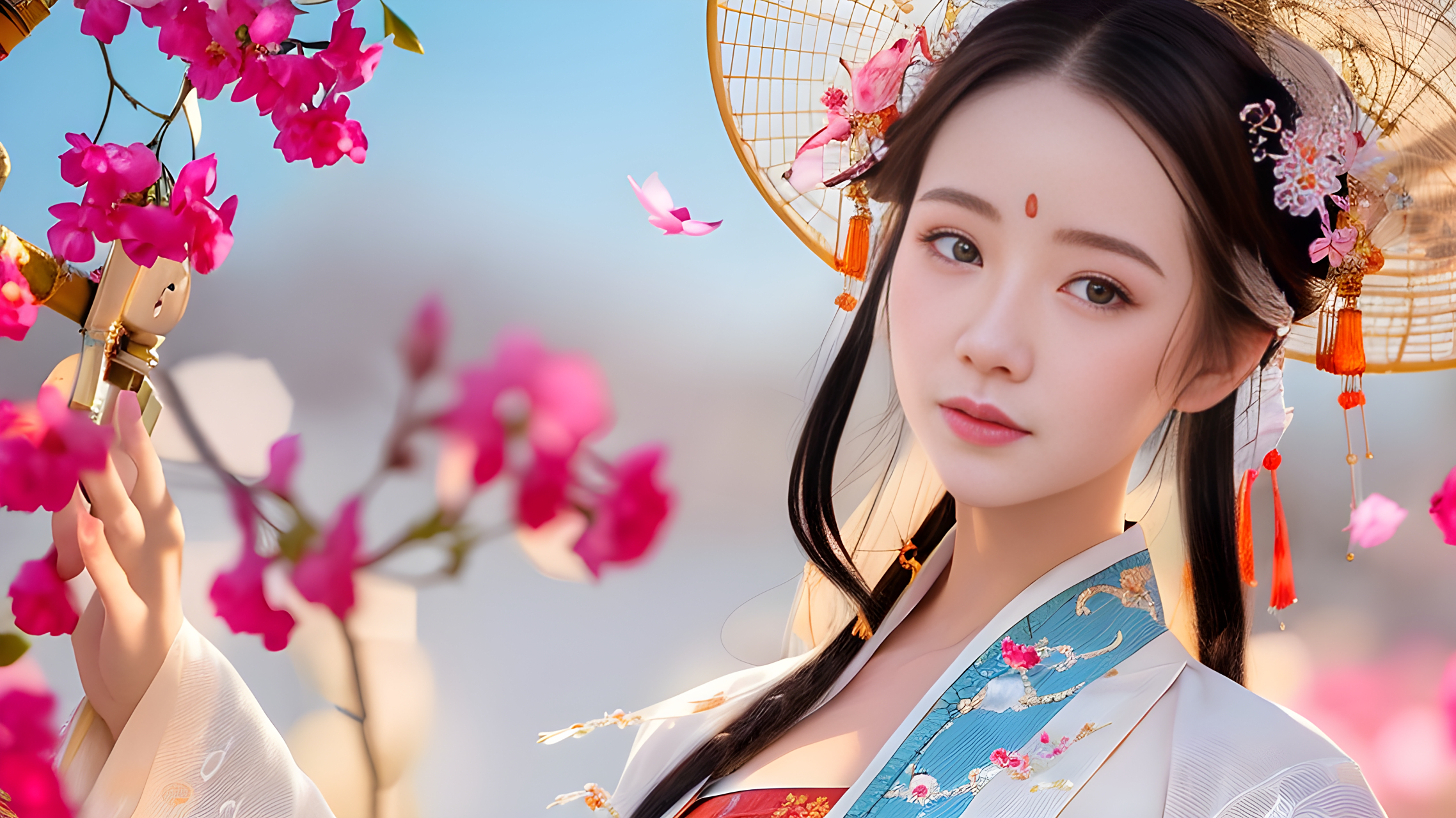 ai绘画 古装小姐姐横屏《七》