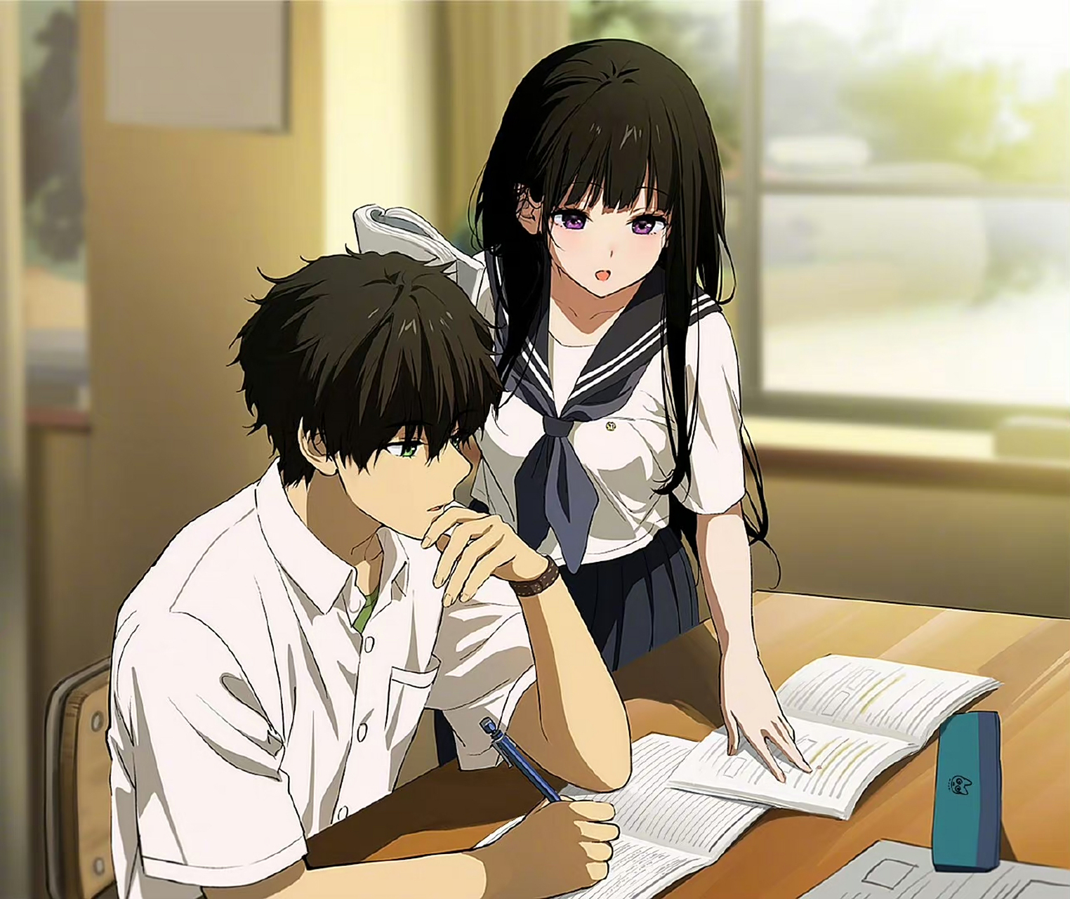 冰菓画师mery新绘:折木&千反田[心] #经典动漫