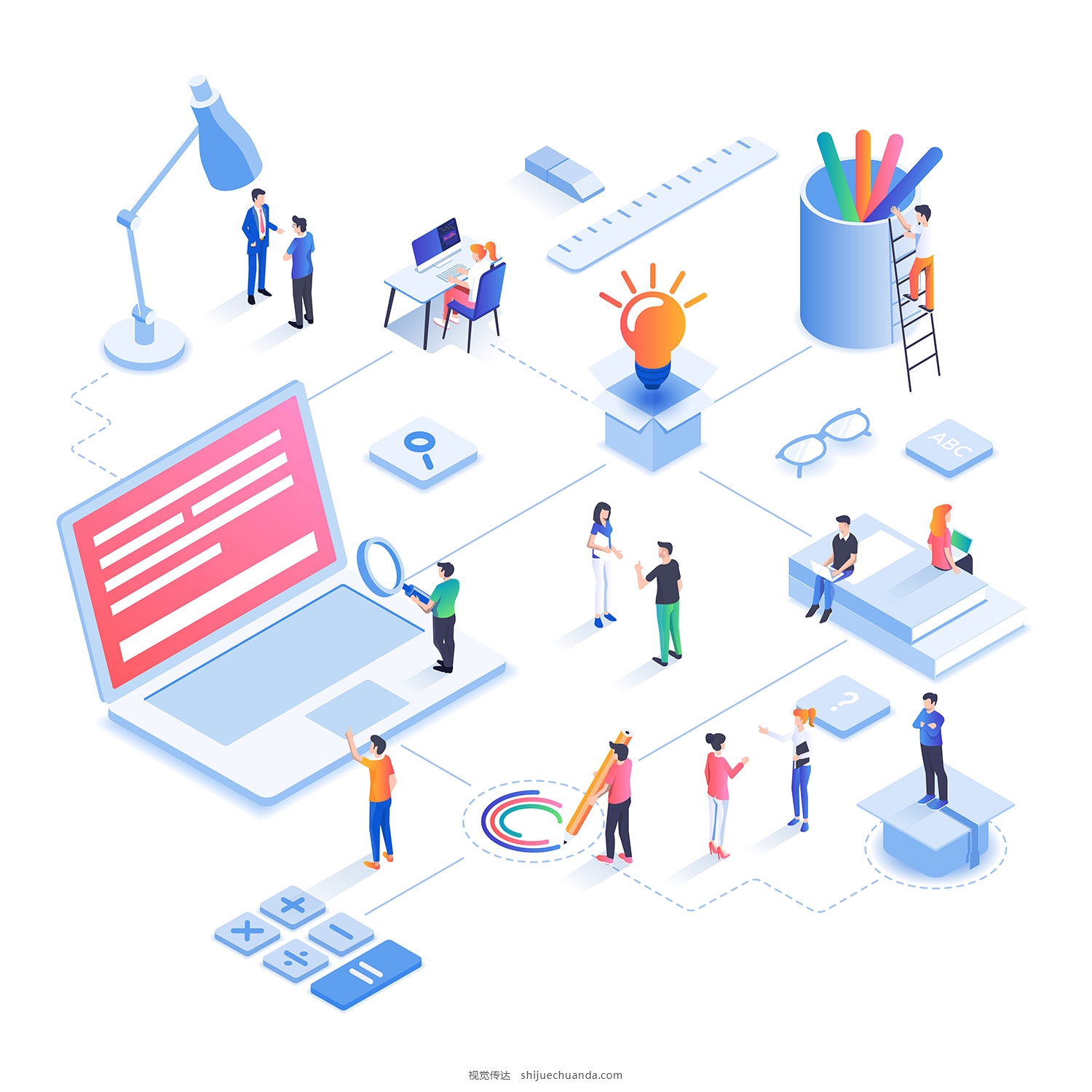 Modern Isometric Illustration design - Education concept.jpg