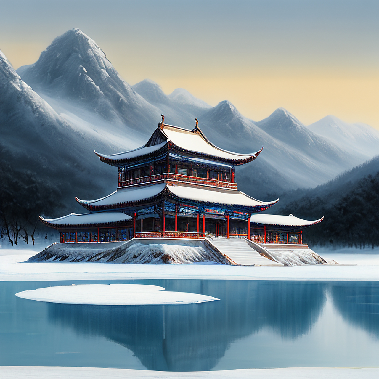 雪山宫殿  唯美图,百度黑科技牛90