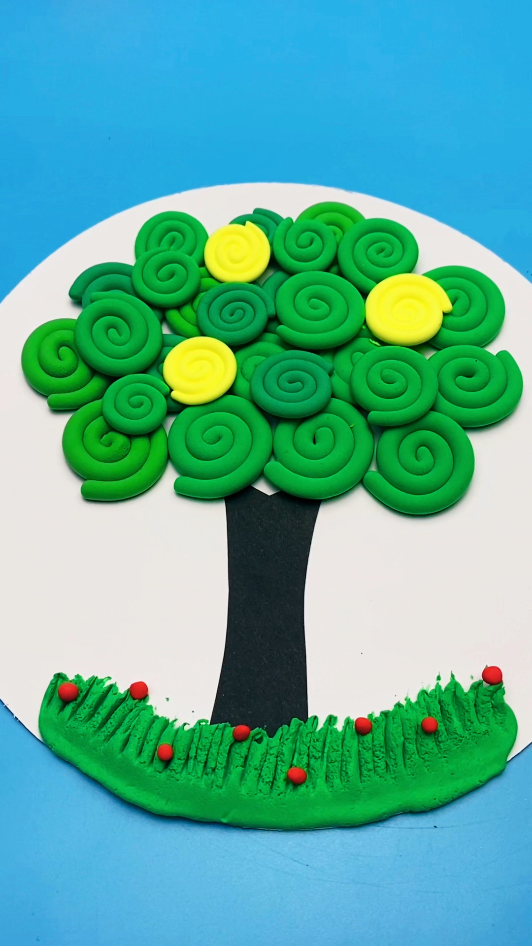 周末在家和孩子一起做春天的大树 #幼儿手工 #亲子手工 #春天手工