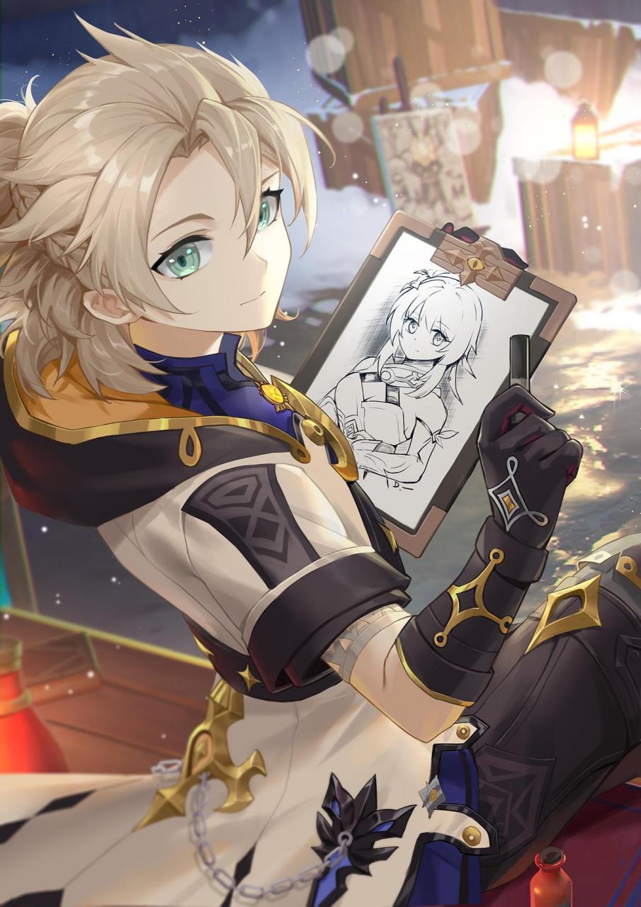 偷画荧被发现的阿贝多#原神