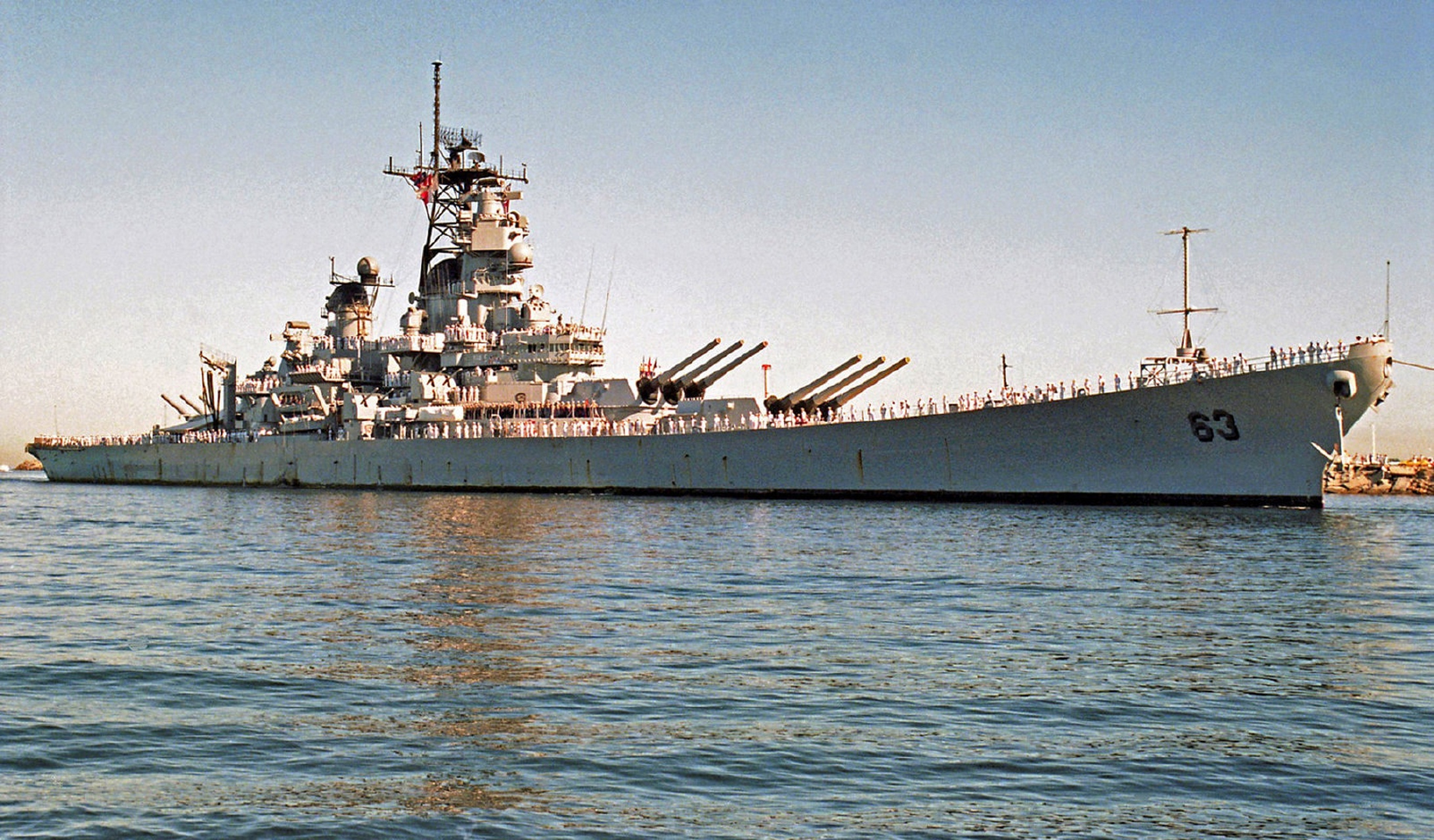 战舰欣赏:一组美国海军战列舰密苏里号 uss missouri (bb-63) 老照片