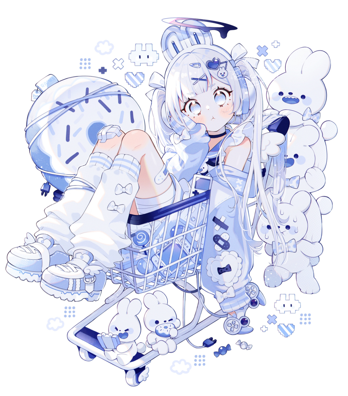 手推车里的天使[爱你]  画师:上倉エク #插画# #可爱# #二次元