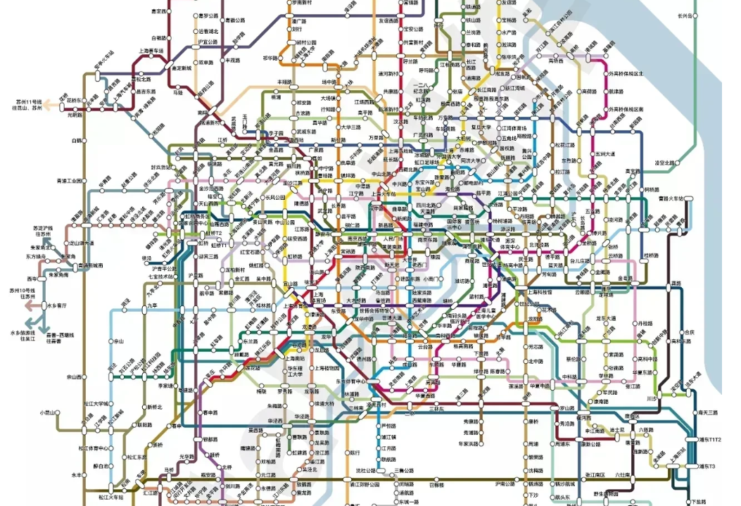 上海未来轨交的规划图