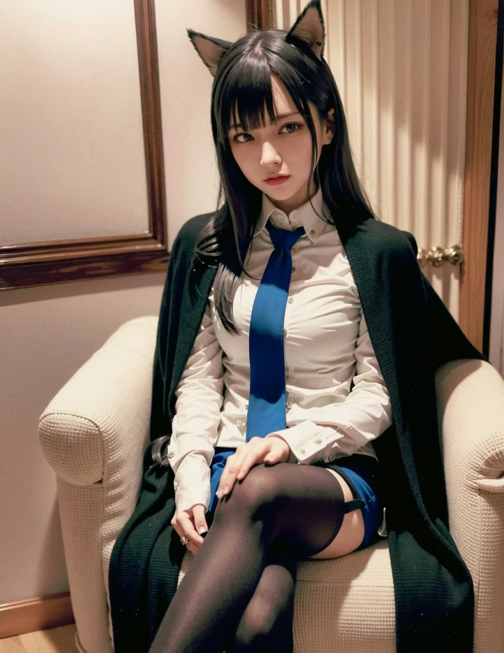 漫展上的猫耳黑丝小姐姐