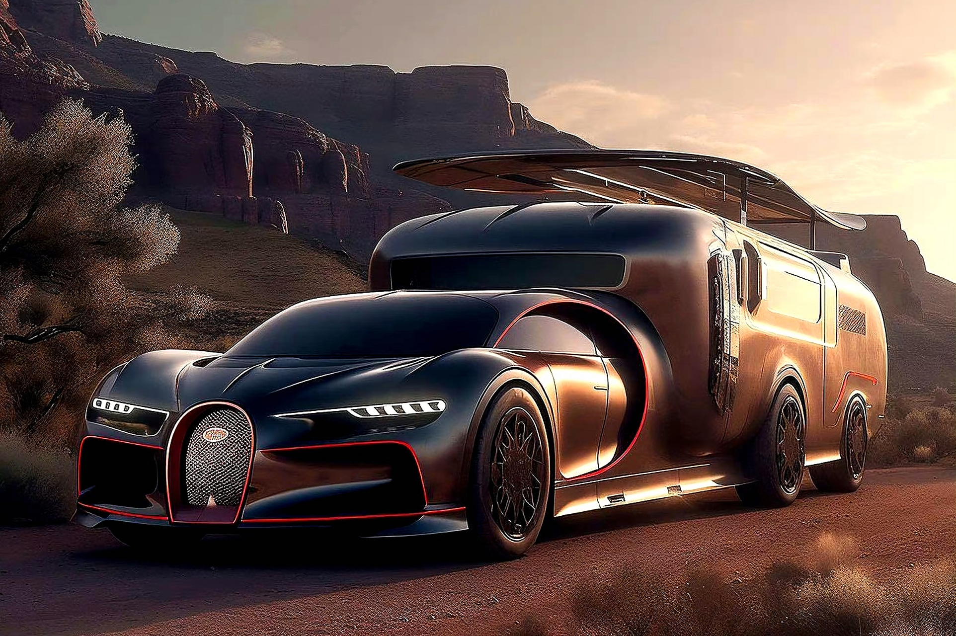 布加迪 chiron 房车效果图 #布加迪chiron